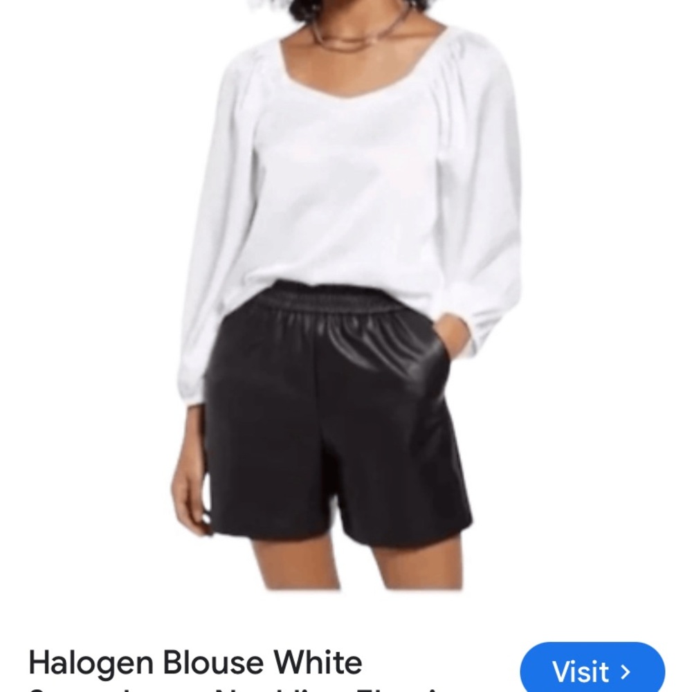 Halogen white satin blouse M